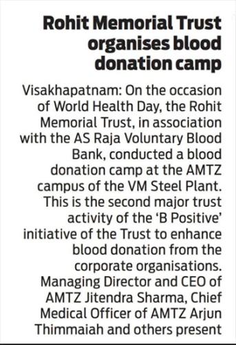 Blood Donation Camp at AMTZ Campus
